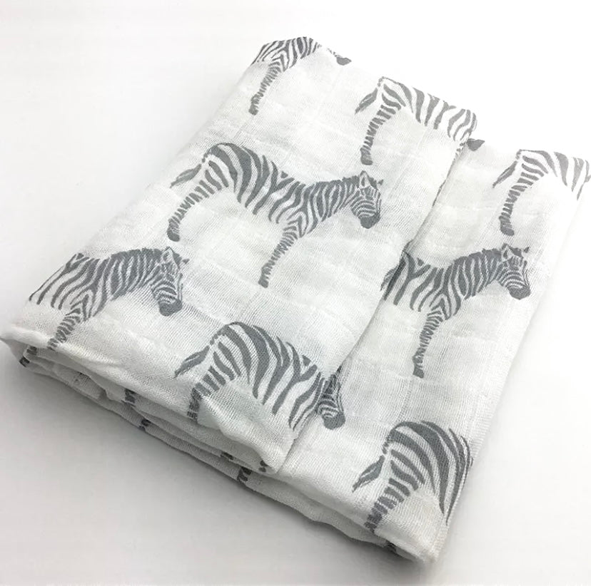 Zebra Muslin Blanket